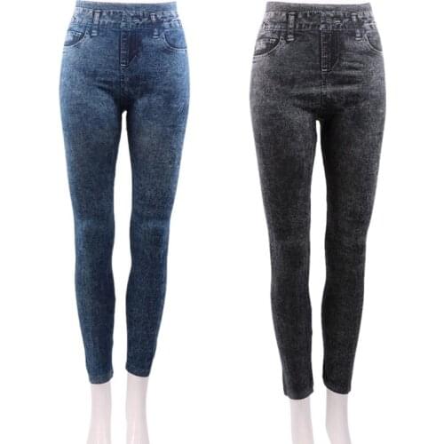 New Fashion Women Slim Jeggings Push Up Leggings One Size Stretch Elastic Pencil Leggings Jeans Denim High Waist Leggings