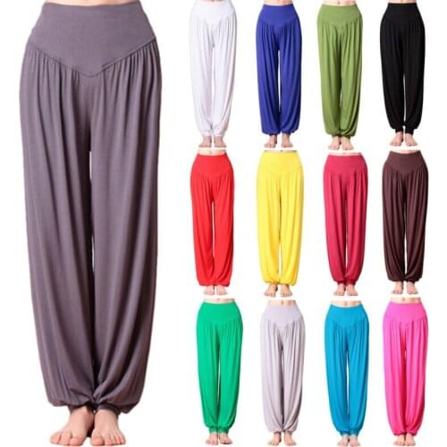 Women Harem Pants Baggy Dance Leggings Modal Large Size Bloomers Square Dance Trousers Fashion Solid Color Soft Comfortable