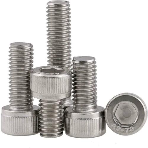 20Pcs M4 M5 M6 DIN912 304 Stainless Steel Hexagon Socket Head Cap Screws Hex Socket Bicycle Bolts