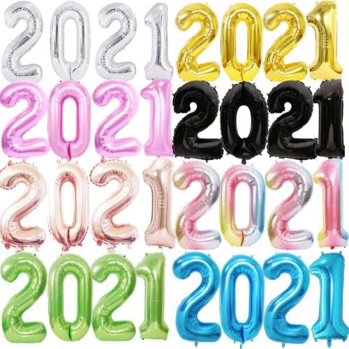 4pcs 40inch Number 2021 foil balloons Christmas New Year Birthday celebration Party Decoration New Year Balllon