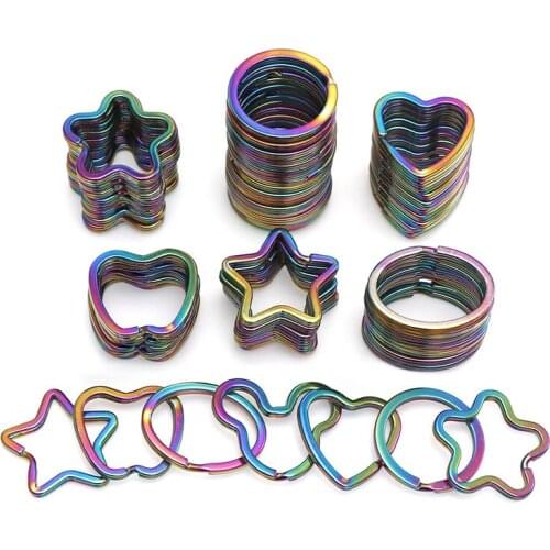 50Pcs/lot Creative Colorful Peach Heart Oval Plum Blossom Keychain Keyring Pendant Accessories