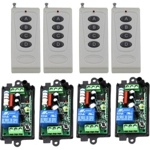 Brand New Practical AC110V 220V 10A 1CH 315MHz Wireless Remote Control Switch 4 Transmitter+4 Receiver Free Shipping SKU: 5388