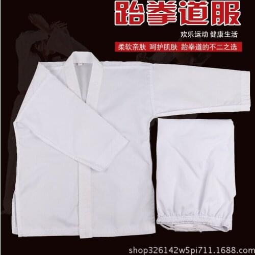 Martial Arts TKD Tae Kwon Do Korea V-neck Taekwondo Dobok For Poomsae & Training,WTF Uniform,110-190cm