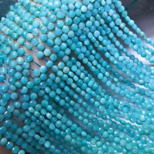 AAAA LOOSE BEADS Green Amazonite coin faceted 4/6/8/10mm Wholesale for DIY Jewelry Necklace 36cm