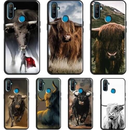 Bull Animal For OnePlus 9 Pro 8 Pro Nord 8T 9R Case For OPPO Realme 8 Pro Q3 6 7 Pro C15 C3 GT Cover
