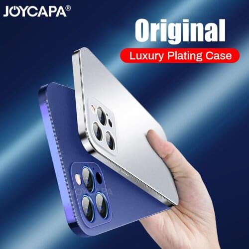 Original Plating Square Frame Matte Soft Silicone Case for iPhone 11 12 Pro Max Mini XR X XS 7 8 Plus SE 2 2020 Shockproof Cover