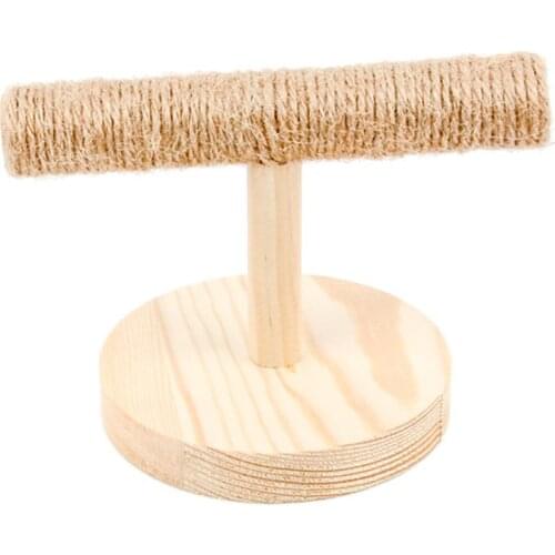 Parrot Wooden Tabletop Perch Bird Stand Training Exercise Sisal Claw Feet Grinding Stick Bird Bite Chew Toys