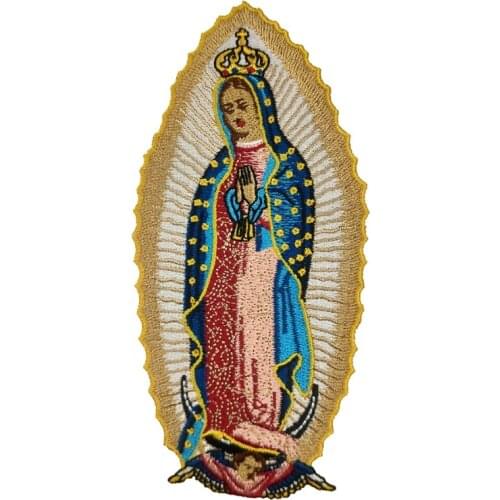 Virgin Mary Patch for Dress Jeans Custom iron Embroidered Patches for Clothing Fashion Emblem Applique Sewing Label Sticker