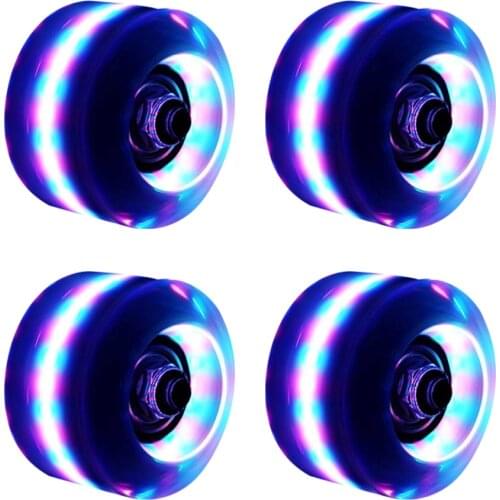 Double Row Wheel Slide Shoes Light Wheel Four Wheel Roller Skate Flash Wheel Skates Roller 4PC Double Row Roller Skates Parts