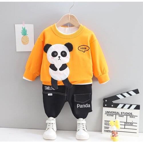 Spring Autumn Cotton Baby Boys Clothes O-neck Embroidery T-shirt Pants 2Pcs/sets Infant Kids Fashion Toddler Clothing Tracksuits