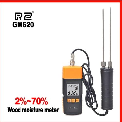 Wood Moisture Meter High Precision Adjustable for 4 tree species temperature Grain RZ GM620