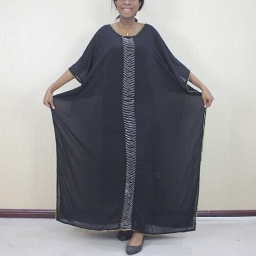 2 Piece Set African Dresses For Women Dashiki Print Long Plus Size Chiffon Traditional Muslim Dress with Inner Dress
