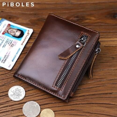 Vintage Cow Genuine Leather Men Wallet Soft Solid Credit Card Holder ID Card Coin Purse For Male Portable Short Women Wallets