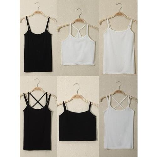 Modal Women Summer Sexy Camisole Tanks Slim Casual Tank Tops Ladys Undershirt Solid Breathable Shoulder Vest For Female G306