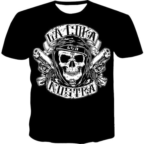 2020 New 3D Skull T-Shirt Punk Letter T-Shirt Men Printed Casual Fashion Shirt O Neck Hip Hop Short Sleeve Plus-Size