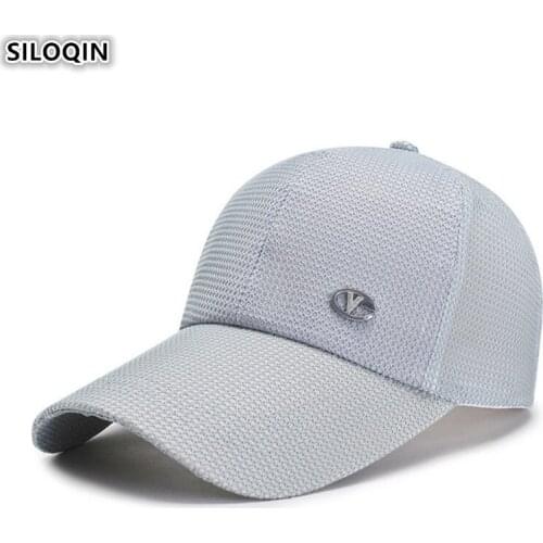 SILOQIN Adjustable Size Mens Ventilation Mesh Baseball Caps Snapback Cap Summer Womens Ponytail Breathable Net Cap Visor Hat
