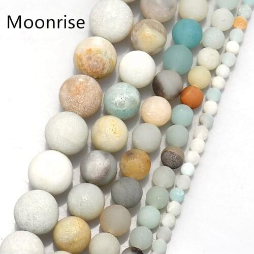 Natural Unpolished Frosted Amazonite Round 4 6 8 10 12mm Gemstone Jewelry Making Beads Findinds Supplies HK077