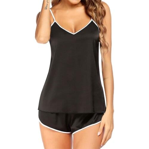 Sleepwear Satin Silk Babydoll Pajamas Set Lace Cami Tops Shorts Women Nightwear Autumn Spring Winter Home Suit Ladies Sleepwear