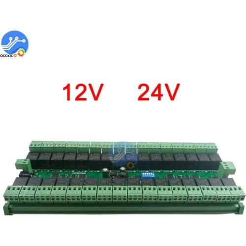 DC 12V 24V 32ch Modbus RTU RS485 Relay Switch Board 485 Bus Remote Control Switch 32-channel PLC Expanding Board