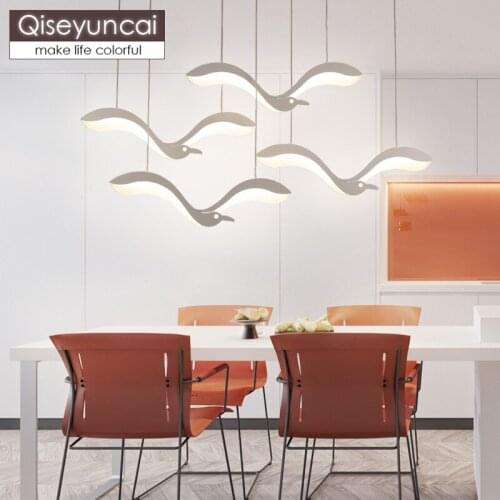 Qiseyuncai Modern minimalist creative seagull restaurant chandelier personality living room bar art bedroom lighting