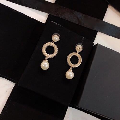 Hot new Luxury brand jewelry half cylinder earrings for women stones round letter stud earring rose gold wedding three color