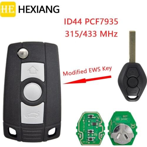 HE Xiang Remote Control Smart Car Key For BMW 1 3 5 7 E46 E39 EWS System ID44 PCF7944Chip 315/433MHz Replacement Modified Key