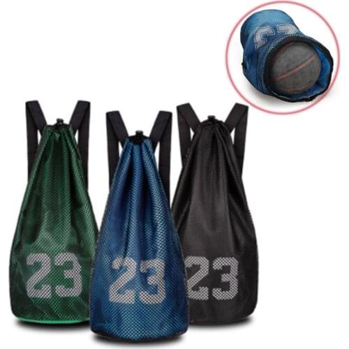 Basketball Sports Bags Football Volleyball Soccer Storage Mesh Bag Fitness Bucket Bag Outdoor Basketball Backpack for Men Women