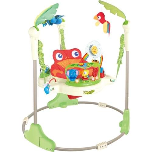 Baby Jumping Chair Jumping Happy Garden Tropical Rainforest Foldable Baby Jumping Chair Rattle Fitness Frame