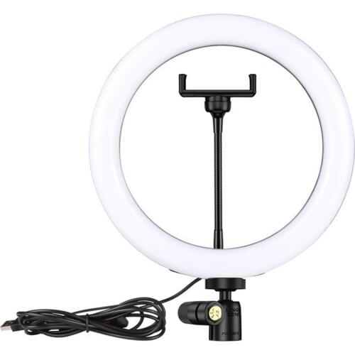LED Ring 33cm USB5v Mobile Phone Live Broadcasting Bracket Beauty Cold and Warm Self Photographing Fill Light Black Pink