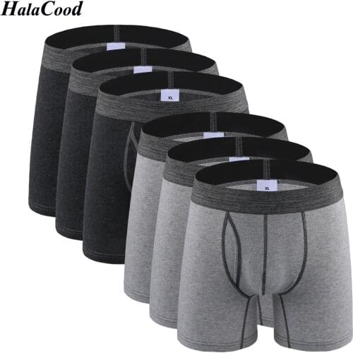 6Pcs/lot Hot New Quality Man Large Long Panties Mens Boxers Shorts Mr Brand Fashion Sexy Male Underwear Man Underpant Wholesale