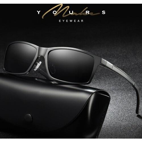 High-end Rectangule Driver Sun Glasses Polarized Mirror Sunglasses Custom Made Myopia Minus Prescription Lens -1 to -6