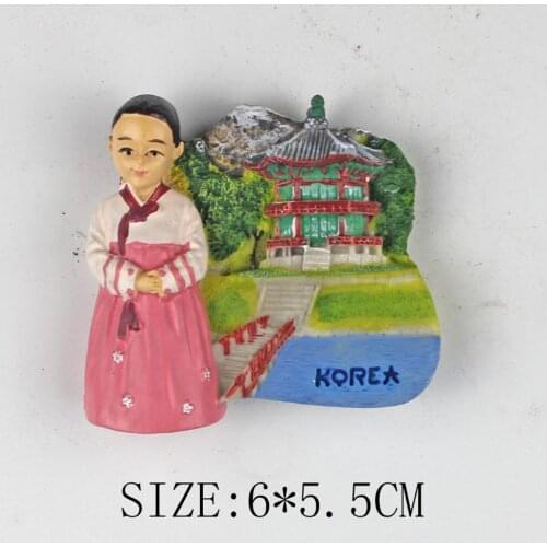 South Korea Blue HouseTourist Gifts Decoration 3D Resin Refrigerator Magnetic Stickers Crative Travel Fridge Magnet Souvenir