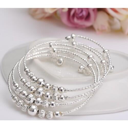 12pcs dubai india Charm Bracelet for Women silver beads Bangle cute bell kids girls women Hand Chain Jewelry anklets Arab gift