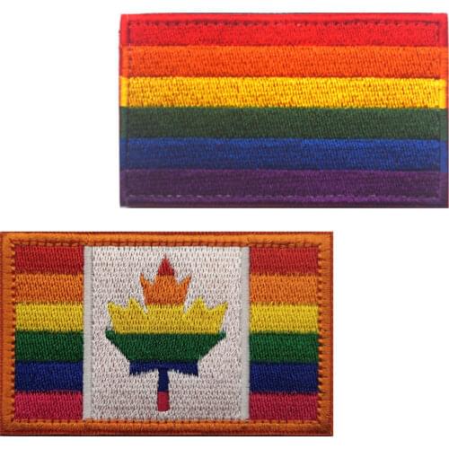 Rainbow Flag Badge 8*5CM 3D Embroidered Badges Tactical Clothe Badges Armband Stickers