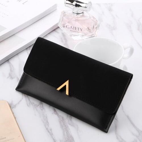 1PC Leather Women Wallets Hasp Lady Moneybags Zipper Coin Purse Woman Envelope Wallet Money Cards ID Holder Bags Purses