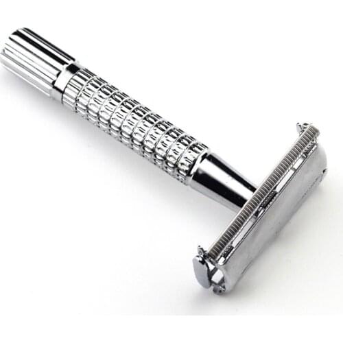 10 Sets (10 Pcs Knife Rests + 10 Pcs Blades) Professional Old-Fashioned Shaving Razor Face Care Classical Alloy Shaving Razors