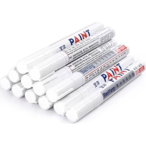12Pcs/Set Car Tyre Tire Thread Rubber Waterproof Permanent Paint Marker Pen White