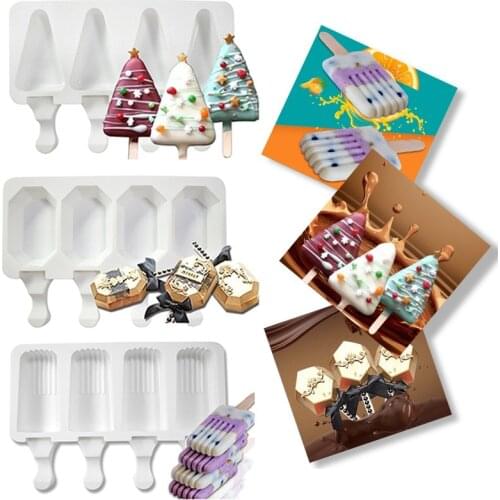 3/4/5 Cavities Bear/Dinosaur/Oval Ice Cream Silicone Mold Jelly Chocolate Popsicle Cake Mould Cake Decorating Tools Bakeware