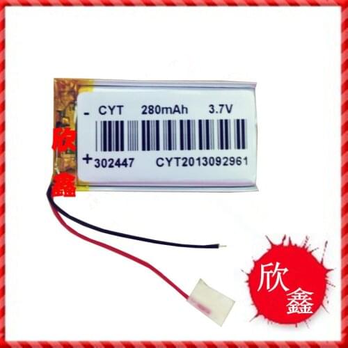 302447032447 280mah 3.7V polymer lithium battery MP3 MP4 MP5 GPS Rechargeable Li-ion Cell