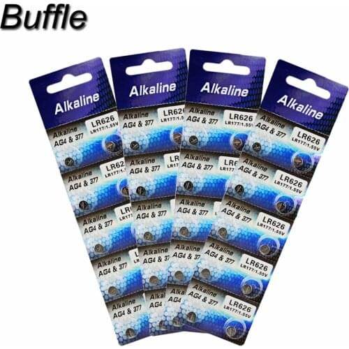 40pcs/4pack Buffle AG5 Button Cell Coin Batteries LR48 L750 LR754 393 SR754 193 398A Lithium Alkaline Watch Toys Battery