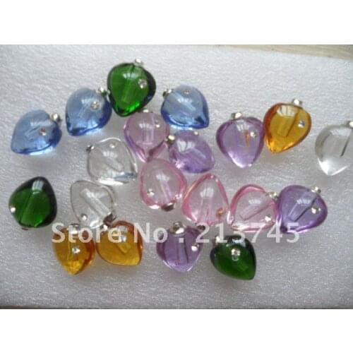 Promotion!! MINI Rhinestone Heart Shap Glass Charm Neckalce Pendant