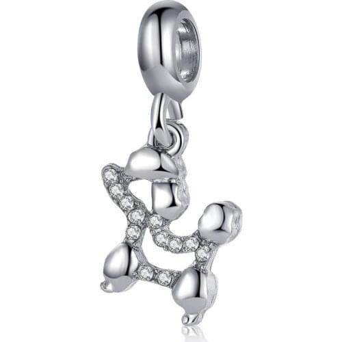 1Pcs New Cute Cartoon Animal Dog Pendant DIY Beads Suitable for Original Pandora Charm Bracelet Ladies Jewelry Making Gifts