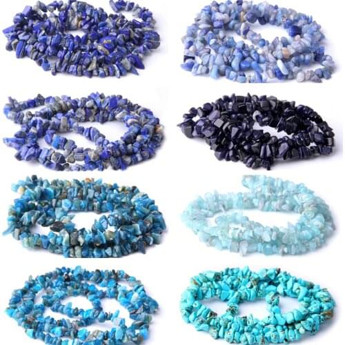 5-8mm Natural blue Jaspers gem stone beads lapis lazuli sodalite turquoises apatite aquamarines Chip Stone Beads jewelry making