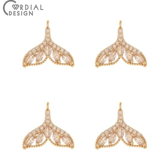 Cordial Design 50Pcs 14*16MM CZ Pendant/Jewelry Accessories/Earrings Making/Jewelry Findings & Components/Hand Made/DIY Charms