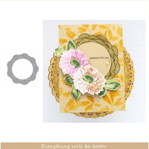 Flower Lace Round Layered Frame Hollowed Metal Cutting Dies Cutting Dies For DIY Scrapbook Handmade Craft Make Cards New Stencil