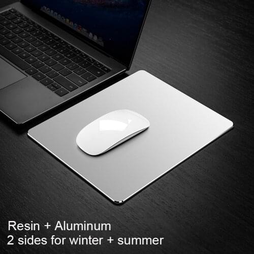 Business Metal Mouse Pad Double-side Aluminium Waterproof Anit-slip PU Leather Hard Mouse-pad Suitable for Office Macbook Laptop