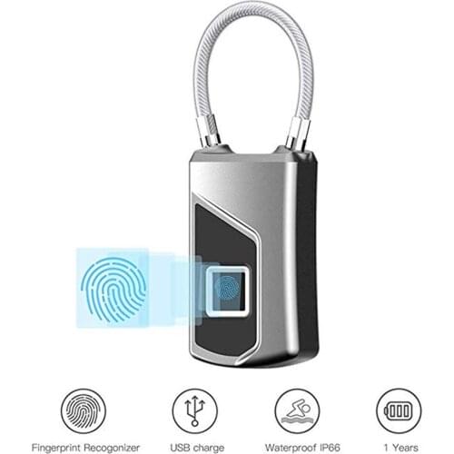 Keyless Door Lock Anti-theft Smart Waterproof Fingerprint Electronic Padlock Set