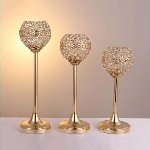 Crystal Candle Holders Candlestick for Wedding Centerpieces Table Candelabra Votive Tea Light Holders