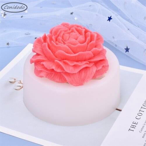 Big Peony Flower Soap Mold For Crafts DIY Handmade Making Aromatherapy Silicone Candle Plaster Molding Gypsum Decorations