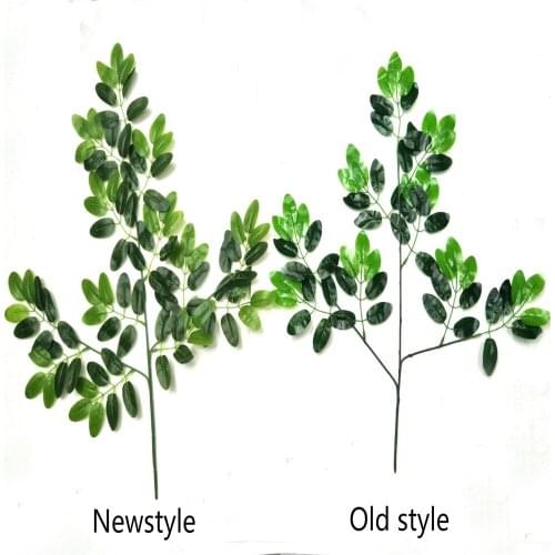 Artificial green Leaf Plants 50 Leaves 3 branches Artificial Tree Silk Branches Stem Wedding Garden home Decoration